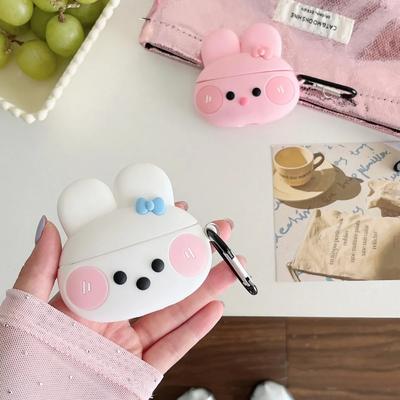 Милый 3D мультяшный белый розовый чехол с кроликом для Airpods Pro 2, мягкий защитный силиконовый чехол для наушников Airpods 3, чехол для влюбленных