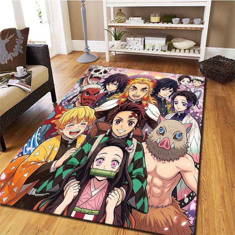 Demon Slayer Carpet Rug For Living Room Bedroom Home Sofa Decoration Kids Play Nonslip Floor Mat