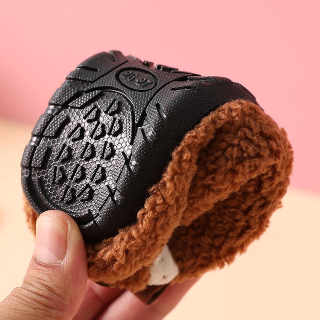 Плюшевые детские носки для пола, обувь для мужчин и женщин, детская антискользящая подошва, утолщенные хлопковые туфли для осени и зимы, домашние хлопковые тапочки для помещений