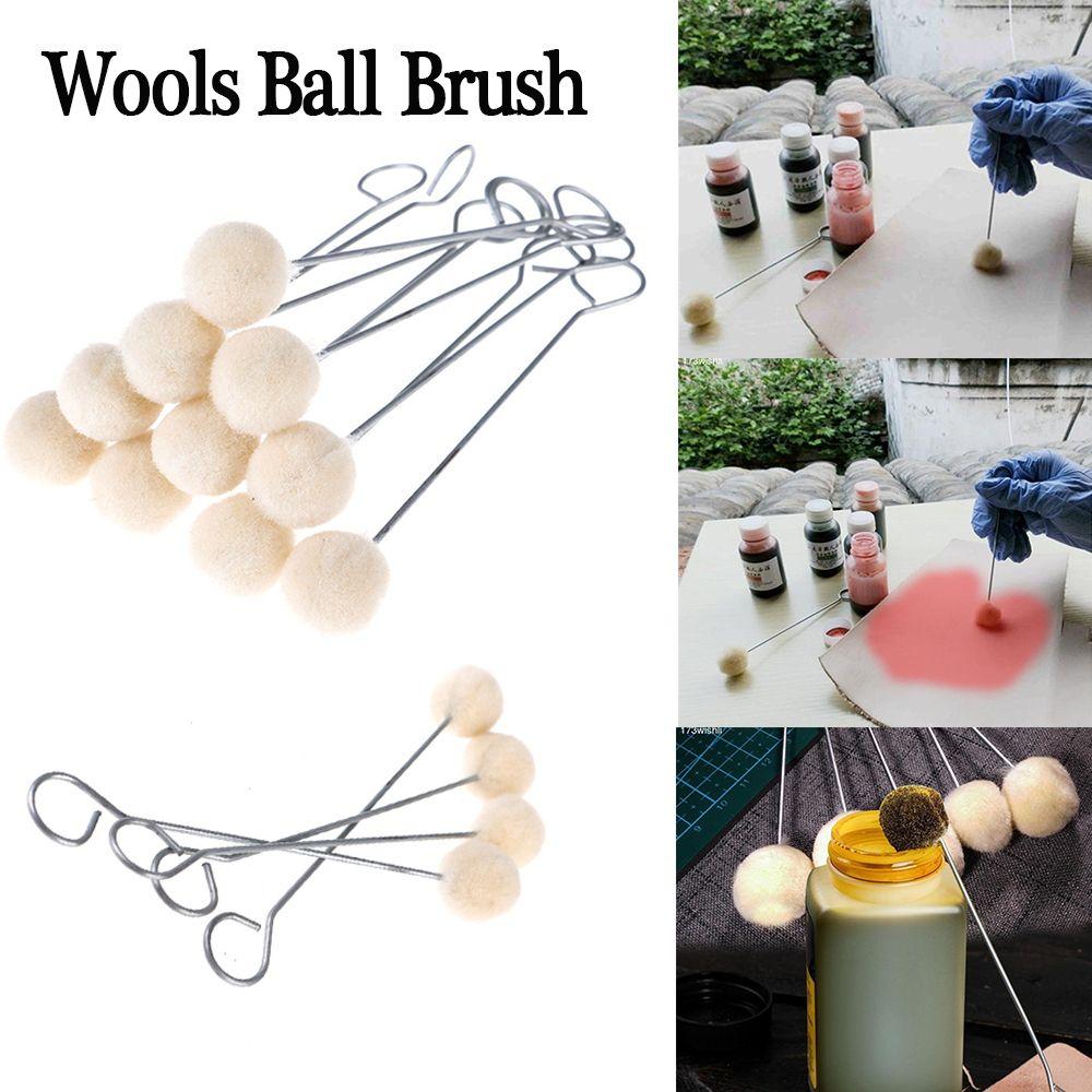 10/20pcs Gel Dyeing Dauber Assisted Coloring Ball Wool Brush Leather Tool