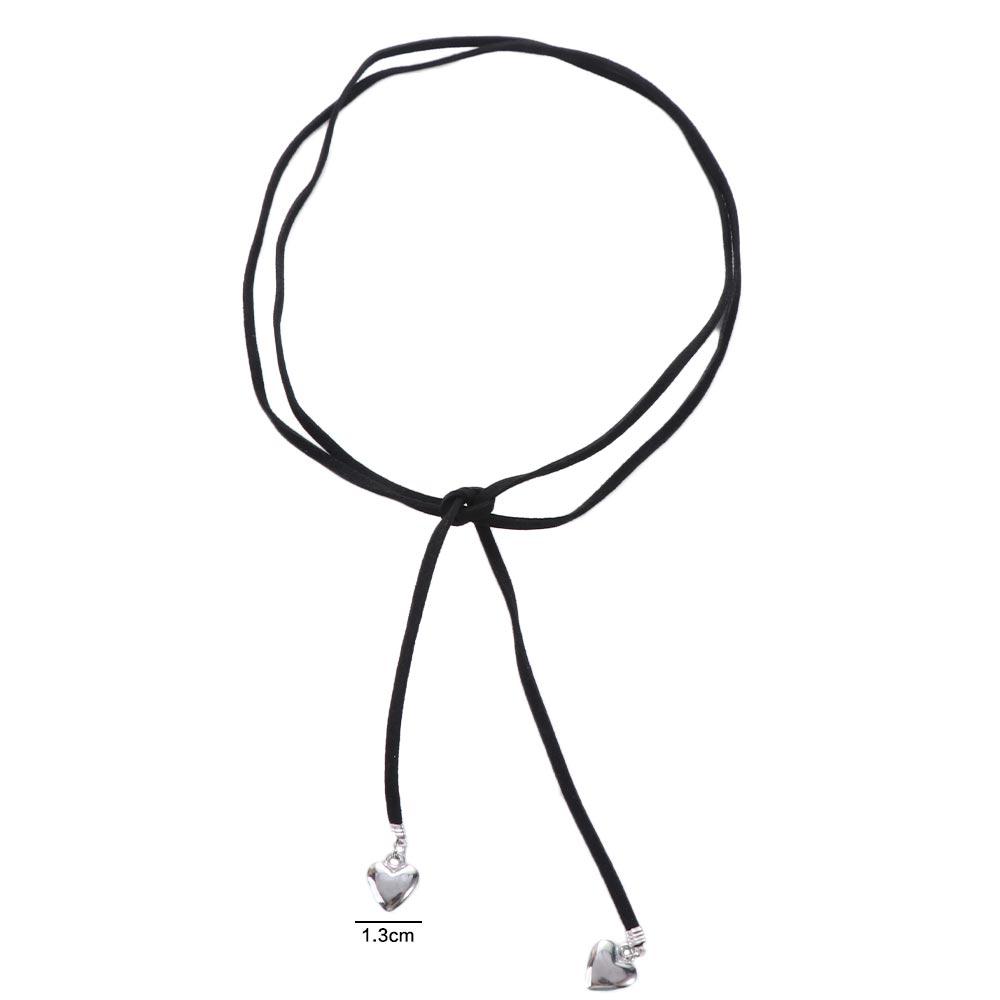 Винтажное ожерелье с подвеской в виде сердца в корейском стиле, ленточное колье Love Choker, ювелирные изделия Y2K
