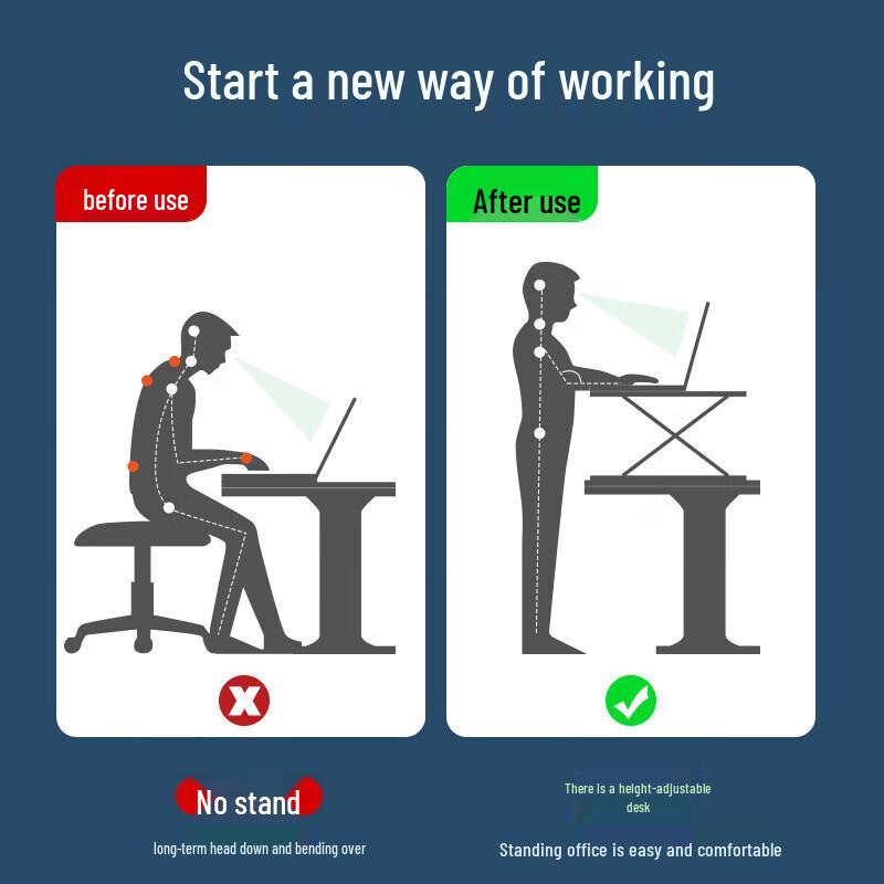 Biaozia Pneumatic Sit-Stand Adjustable Desk & Monitor Riser