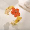 Colorful Woven Flower Bangle Vintage Hand Ring Retro Raffia Grass Bracelet  Daily