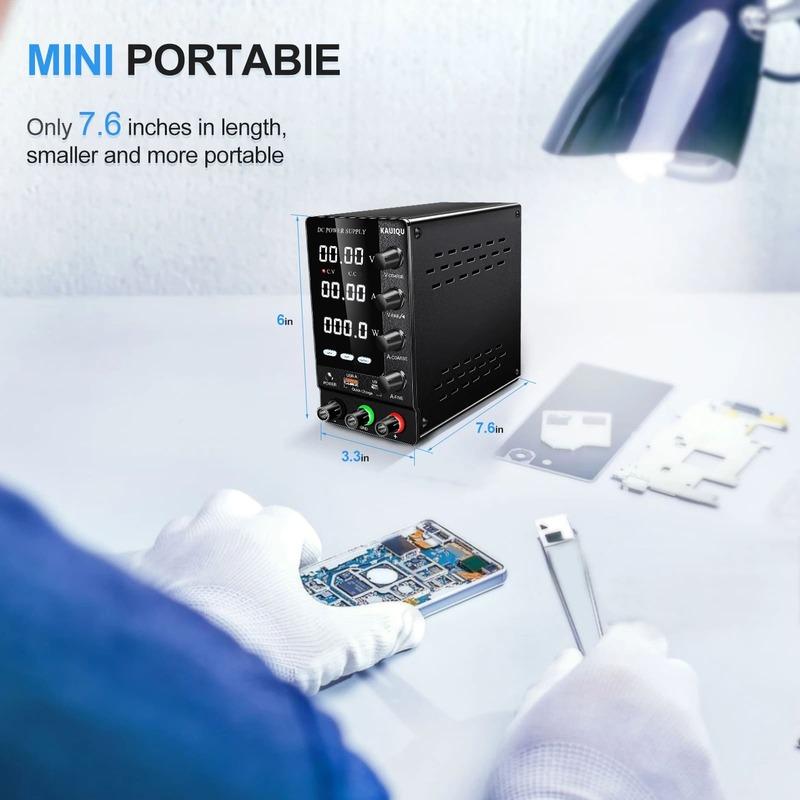 KUAIQU 2025 новейший OCP OVP DC регулируемый лабораторный источник питания 30 В 10 А выходной переключатель USB-A TYPE-C порт быстрая зарядка