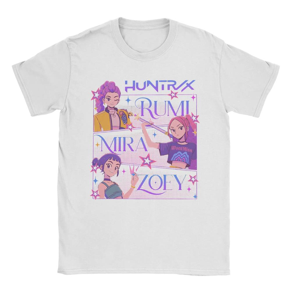 Новая горячая распродажа Мужские Женские Принтованные Kpop Охотники на демонов Huntrix Girls Футболки Хлопок Модные Футболки Хлопковые Футболки Одежда