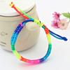 Women's Nightclub Rainbow Fluorescent Colorful Braided Woven Bracelet