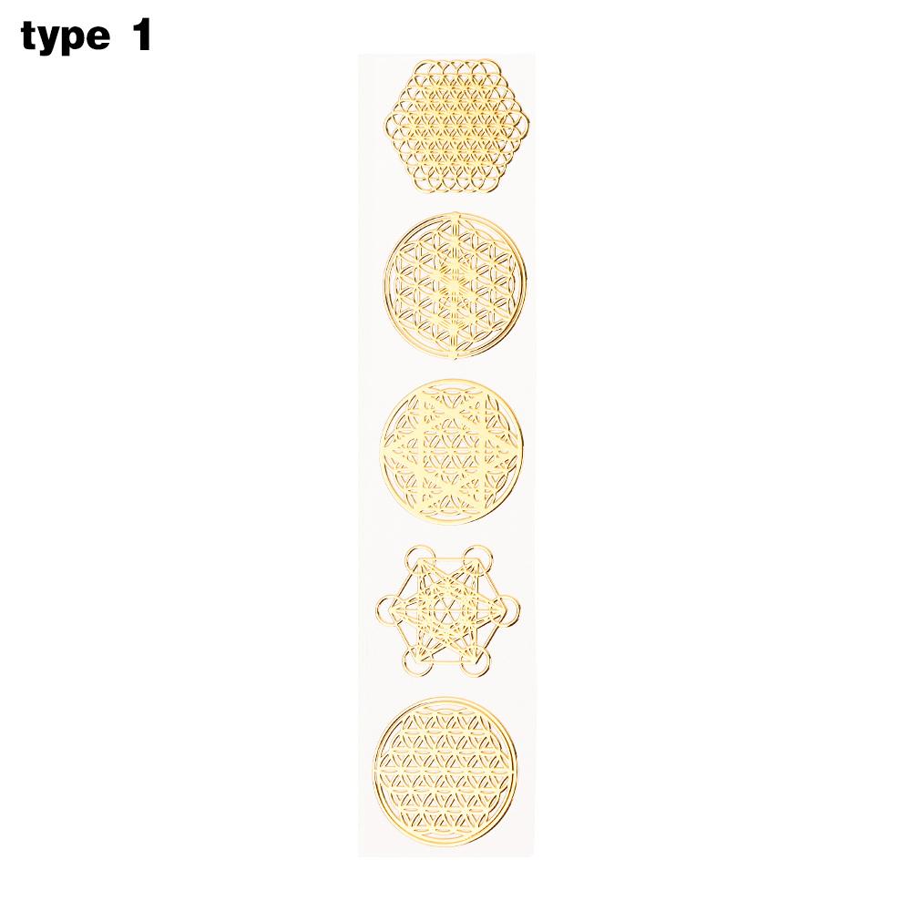 New Metal Energy Decor Sticker Flower Of Life Phone stickers Flower Life Tree Pyramid Epoxy Resin Material Jewelry Decor