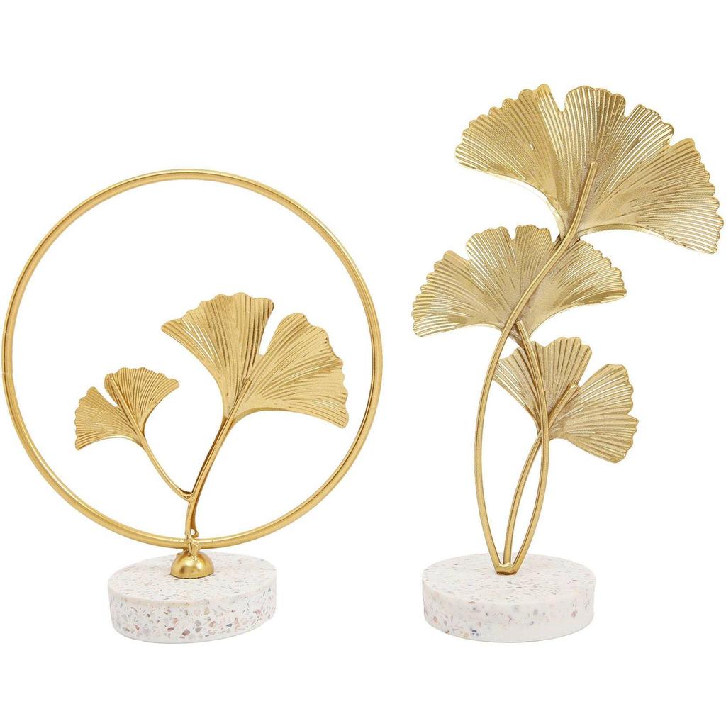 Metal Leaf Showpiece for Table Decorative Showpiece - 21 Cm (Metal, Multicolor)