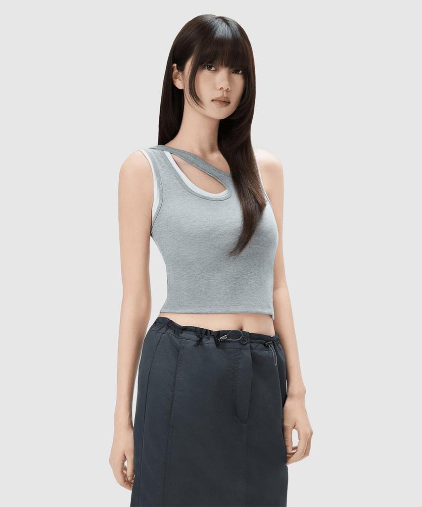 MIXXO Cutout Sleeveless Cap Re Hng41Ss_Miwhng70Qs