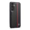 LC.IMEEKE For Samsung Galaxy S25 FE Case Carbon Fiber Texture Leather+TPU+EVA Phone Cover