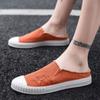 Fashion Slides Canvas Summer Men's Shoe Casual Y2k Male Slipper With Stylish Hot Rubber Comfortable Low Price Clappers 2024 Original