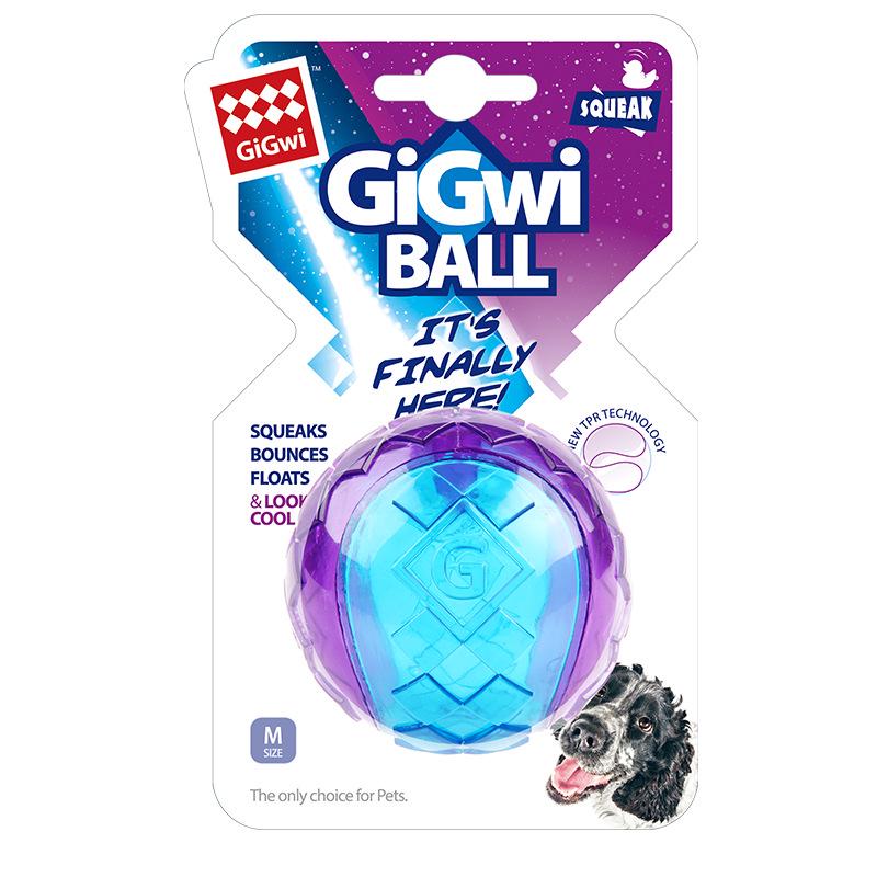 GiGwi GBall Оливковый Звуковой Мяч для Собак - Прочный Резиновый Мяч для Щенков, Маленьких, Средних и Больших Собак