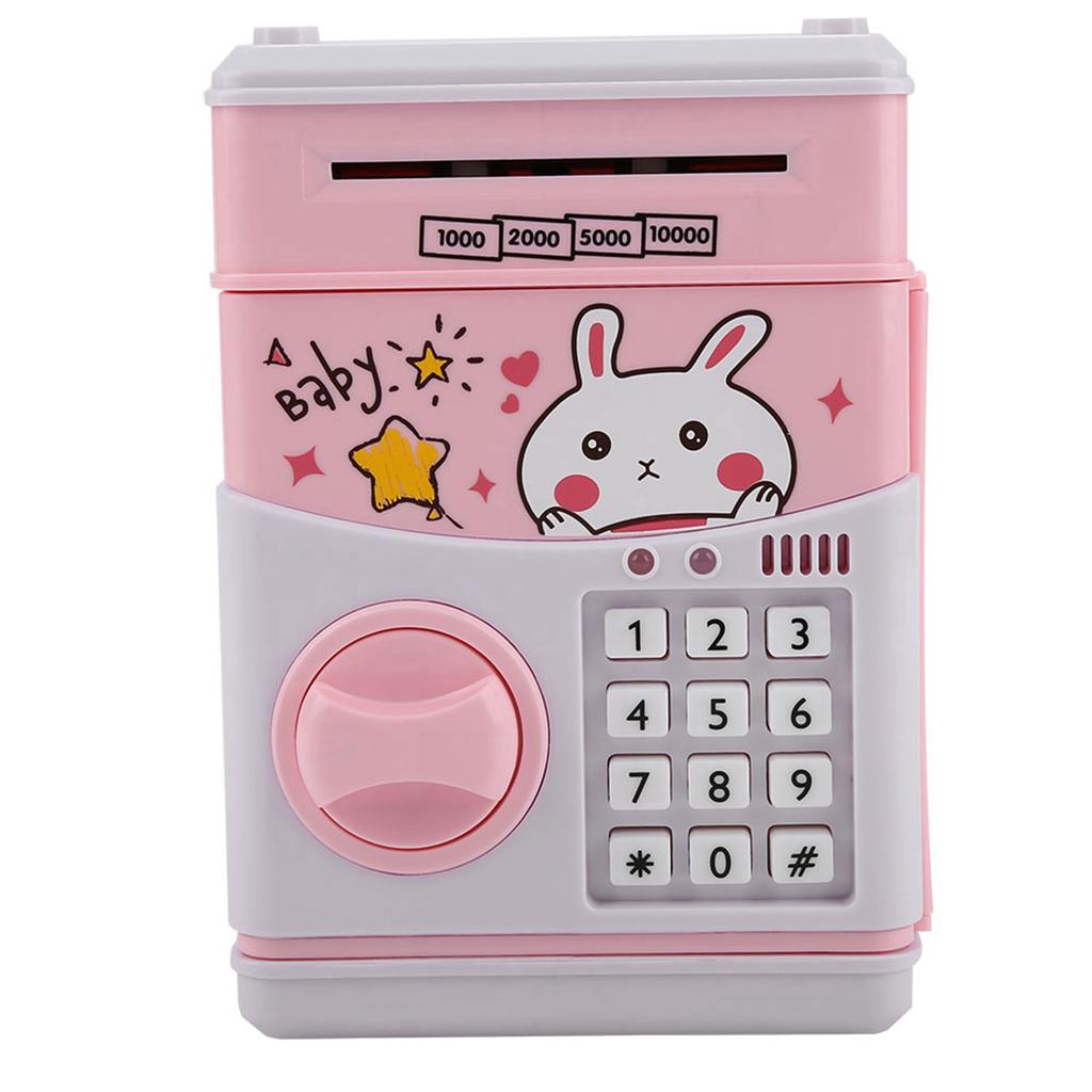 Toy Bank ATM Electric Password Money Box Automatic Saving Music Child Baby Kids Gift (Pink)