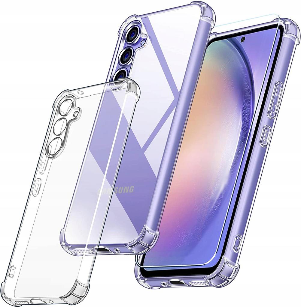 Clear Reinforced Anti Shock Case For Samsung A35 5G + Glass