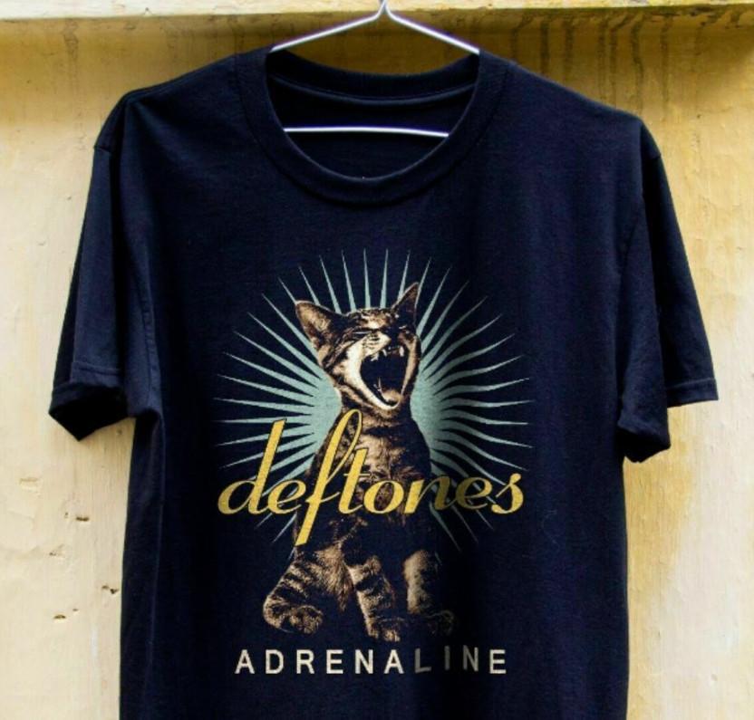 Deftones Adrenaline Cat Футболка Мужская Женская Футболки Топ Винтажный Подарок Для Мужчин Женщин Смешная Футболка