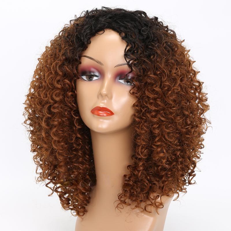Missqueen Long Red Black Afro Wig Kinky Curly Wig для женщин синтетические парики
