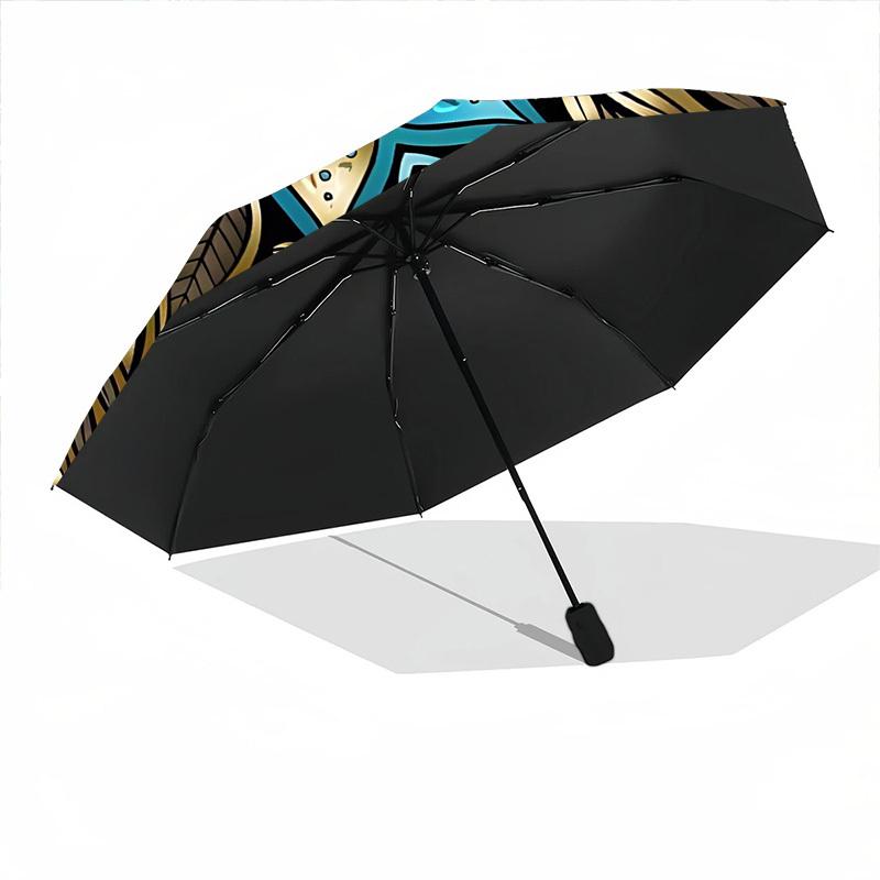 1pc Mandala Pattern Automatic Umbrella Portable Home Essential Umbrella, Iron Umbrella Structure Suitable for All Seasons yy251123123