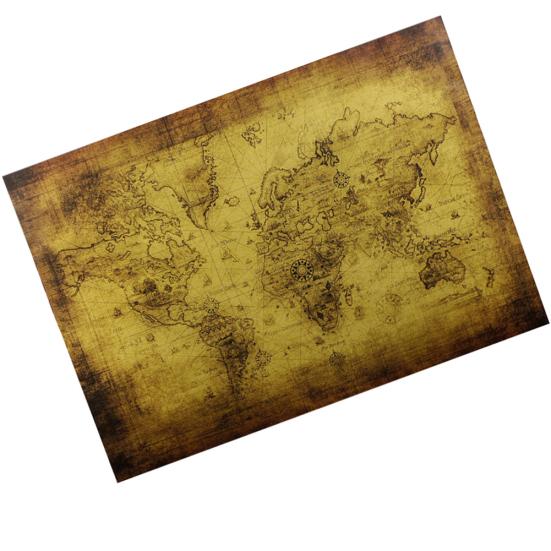 Винтажный стиль ретро плакат из крафт-бумаги глобус карта мира бар кафе паб Настенный декор