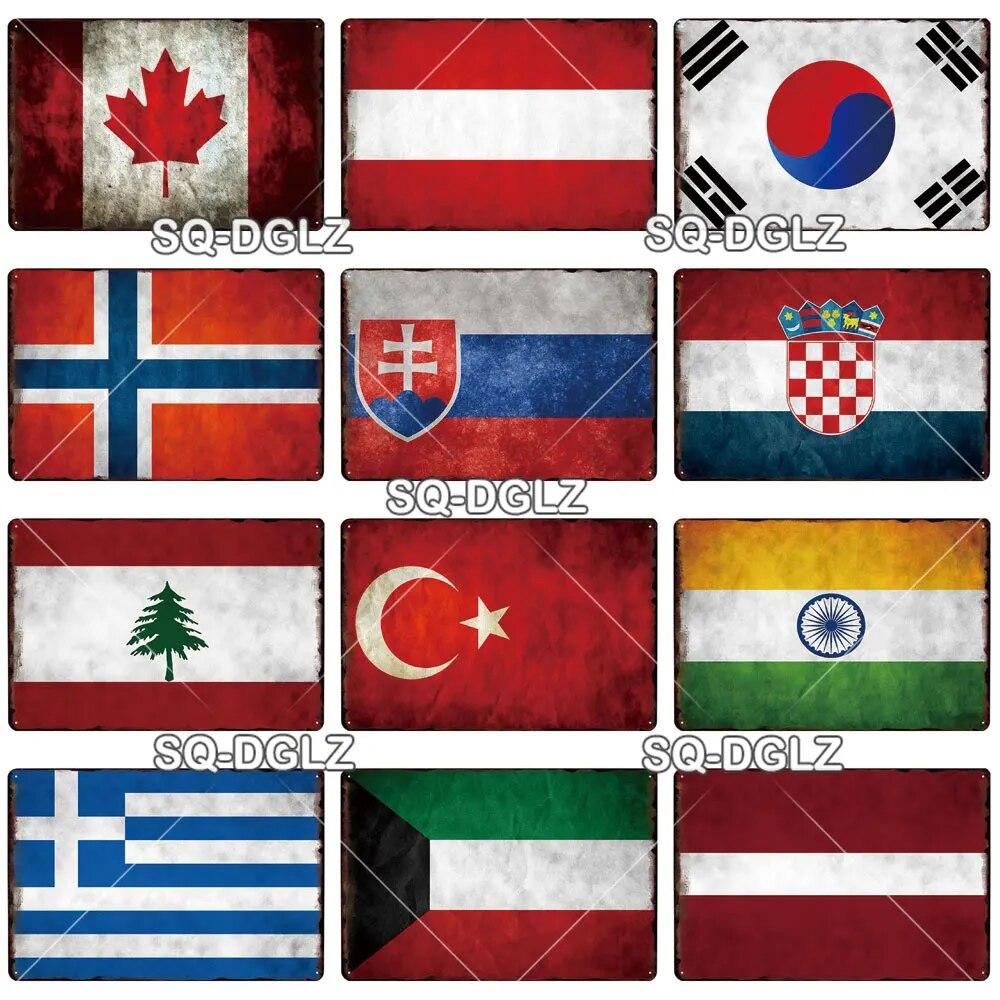 [SQ-DGLZ] Italy Flag Metal Sign Vintage Plaque Tin Sign Wall Decor For Bar Pub Metal Crafts Retro Travel Poster