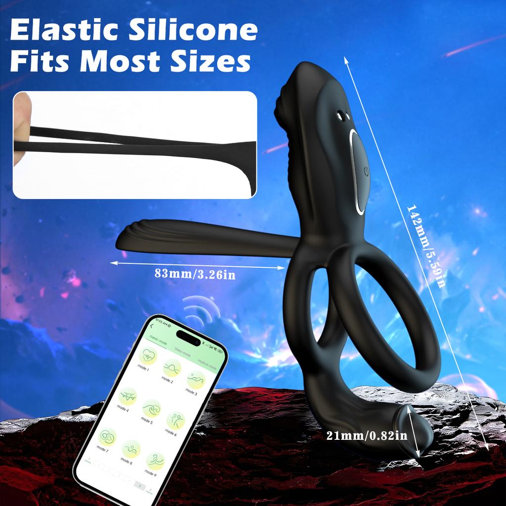 Cock Ring Vibrating for Men Ejaculation Delay Male Erectile Penis Ring G-Spot Clitoris Anal Stimulator Adult Sex Toy for Couples