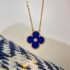 Ожерелье с одним цветком, бриллиантом и голубым халцедоном, женское, милое, нишевое, высококлассное, легкая роскошь, универсальная цепочка для ключицы