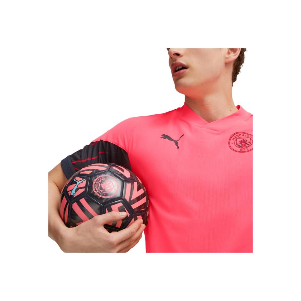 Puma Футболка Manchester City Pro Training Shirt 2023-24 Color Block, удобная, повседневная, с коротким рукавом, мужская, розовая 772877-17