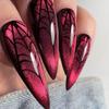 Ladies' Pointed Red Cat Eye Halloween Wearable Nail Clip(Glue 2ml)