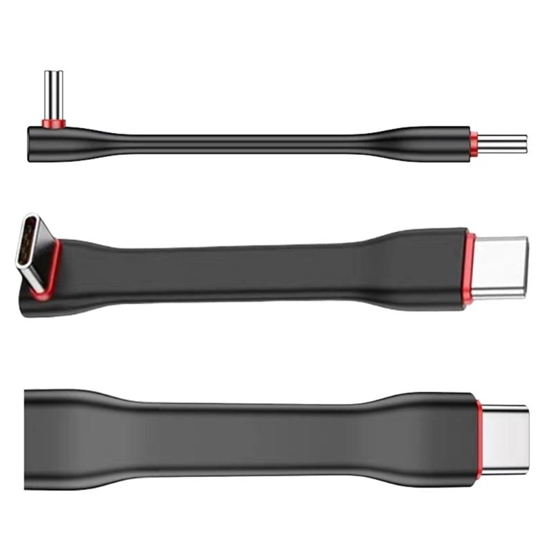 Многоразовый короткий кабель USB C — USB C 60 Вт Power Delivery Маленький двойной USB C с изгибом Магнитные крепления для использования
