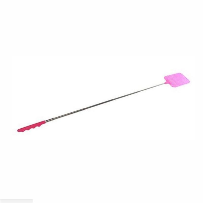 1 Pc Stainless Steel  Telescopic Extendable Plastic Fly Swatter Prevent Pest Mosquito Tools  Random Color
