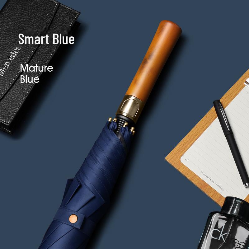 Зонт для гольфа в британском ретро-стиле — деревянная ручка, усиленная прямая штанга, защита от ультрафиолета, подарочный печатный дизайн.