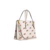 Coach Mollie Strawberry Print Top Zip Double-Sided Leather Tote Bag Women Tote Bag White Pink CB600-IMCAH