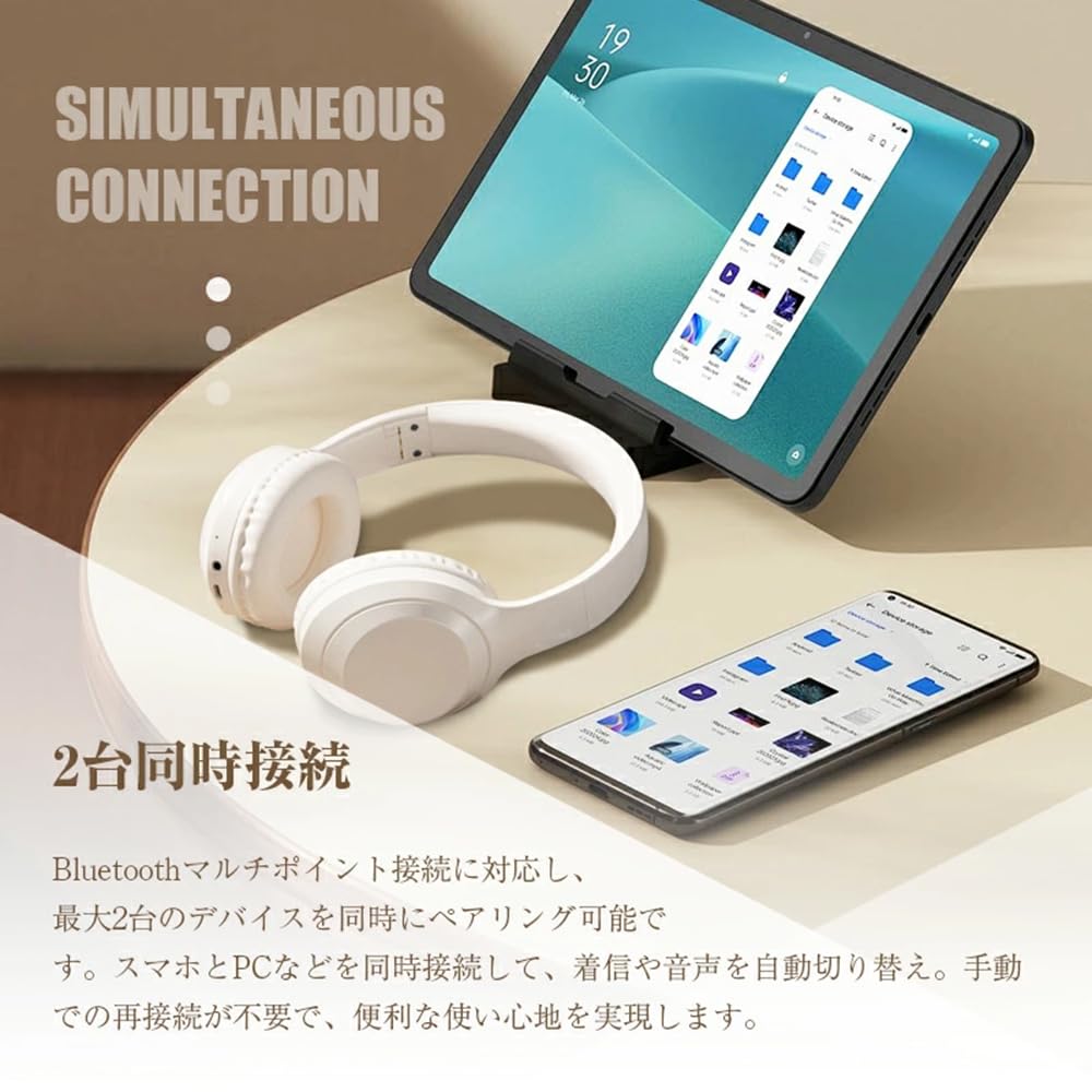 Беспроводные Bluetooth 6.1 Наушники, 23 часа воспроизведения, Поддержка Multi-Point, Ультралегкие (188g), Складной, с поддержкой карт MicroSD, ENC