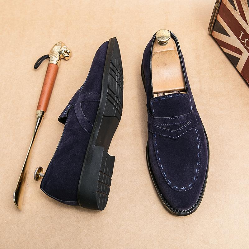 Модные мужские замшевые кожаные мокасины Модные мягкие мужские туфли Удобные туфли для вождения Брендовая мужская повседневная обувь Мокасины с толстой подошвой