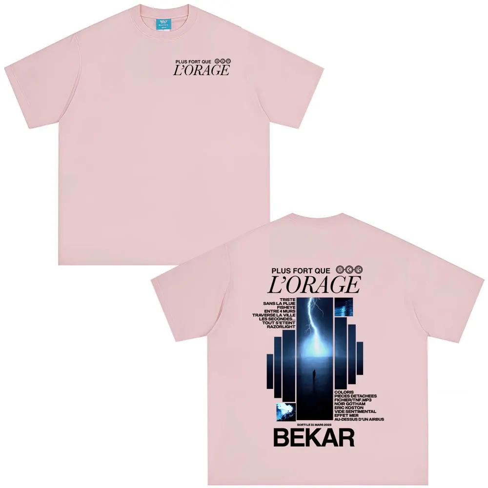 Rapper Bekar Plus Fort Que L'orage Album Graphic Tshirts Men Women Hip Hop Fashion Pop Music T-shirts Men's Casual Streetwears