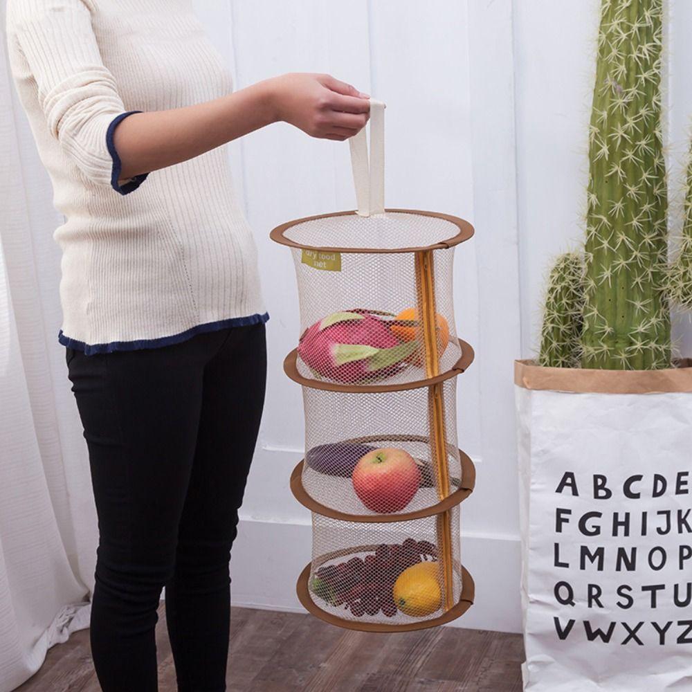 Folding Clothes Drying Net 3 Layers Breathable Clothes Drying Basket Drying Rack  Household