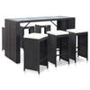 Day and Night - Day and Night Garden Bar Table and Chairs 7 Pieces and Black Synthetic Rattan Cushions