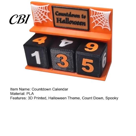 Spooky Holiday Countdown Display Halloween Calendar Block, 3D Printed Advent Calendar, Daily Coffee Table Centerpiece Count Down to Decor for Mantel,