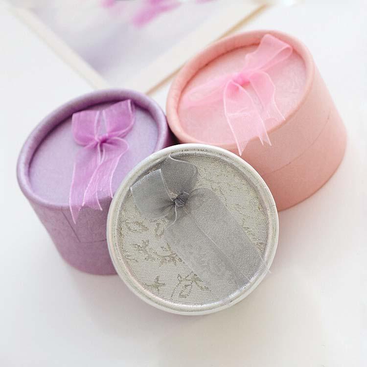 3Pcs Butterfly Knot Small Round Box Ring Earring Packaging Box Valentines Day Proposal Ring Boxs Home Jewelry Storage Gift Boxes