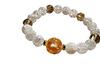Amulet for Increased Fortune and Gold Dragon Crystal Gold Rutilated Power Stone Bracelet for Natural 10mm Sting Size 15cm Women with Small Kanoishi