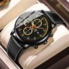 Fashion Men's Luxury Business Quartz Watches Analog PU Leather Wrist Watch Ideal Choice for Gifts