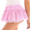 Adult Men Women Short Skirts Lace Hem Pleated Mini Skirt Sissy Underwear Sleepwear