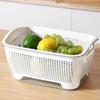 Double Layer Strainer Basket Kitchen Fruit Drain Colanders Bowl Food Strainers for
