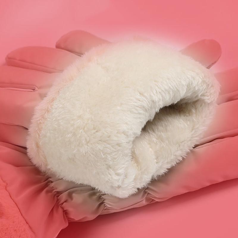 Woman Winter Warmer Cute Panda Plush Velvet Touch Screen Gloves Girls Outdoor Skiing Riding Mittens