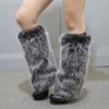 Plush Furry Leg Warmers for Women Cozy Winter Boot Toppers Cuffs Thermal Warm Fuzzy Foot Covers Footless Socks Gaiters