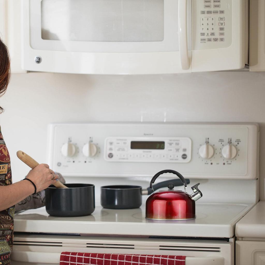 Чайник из нержавеющей стали со свистком, чайник для плиты с эргономичной ручкой, кипячение воды для плиты, индукционной, газовой плиты