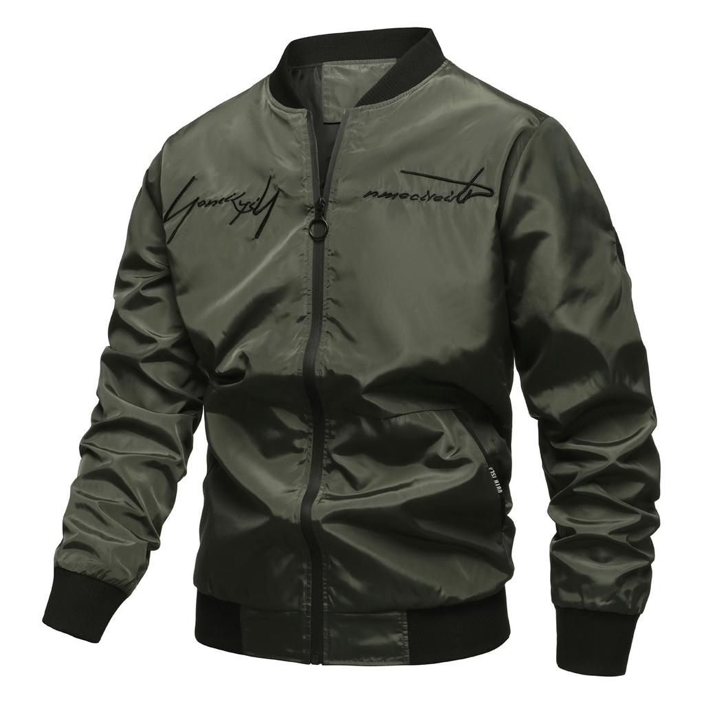 Мужская куртка с воротником-бейсболкой, однотонная, мужская повседневная куртка, свободные топы