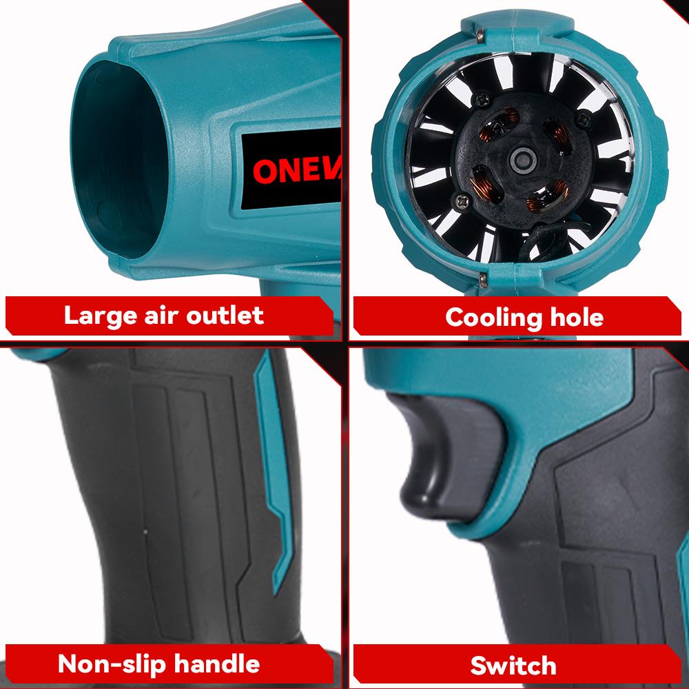 OENVAN 2000W Brushless Electric Air Blower 200M/S Cordless Turbo Blower Dust Snow Sweeper Power Tool for for Makita 18V Battery