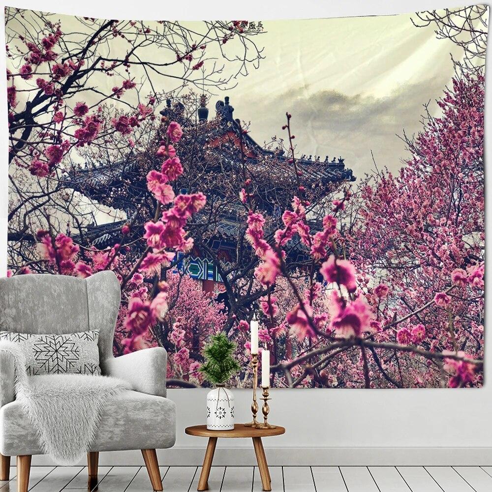 Красивая гора Фудзи Сакура пагода пейзаж настенный гобелен декоративного искусства подходит для гостиной комнаты домашний декор