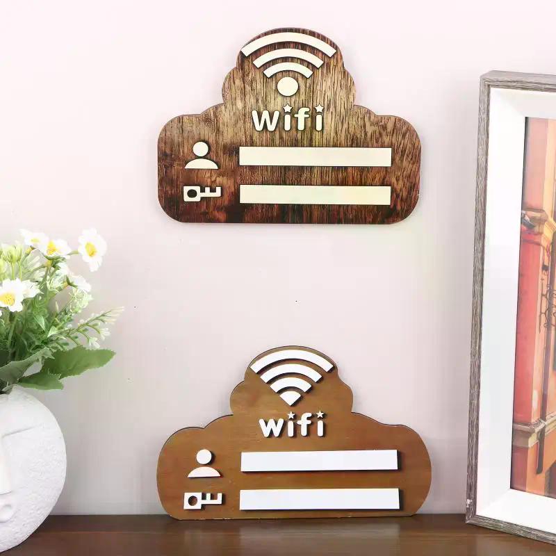 1 шт. Деревянная табличка с паролем WiFi в деревенском стиле Минималистичная прочная настенная табличка-индикатор беспроводной сети Домашний декор