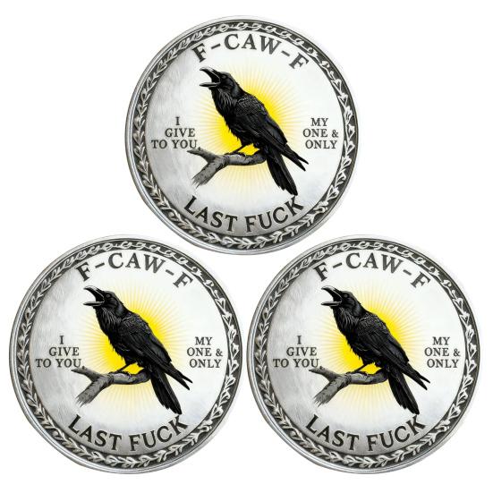 Yousheng F-CAW-F Памятная металлическая монета 2 дюйма Ворон Символ свободы и юмора Коллекционная монета для того, чтобы отпустить и двигаться дальше